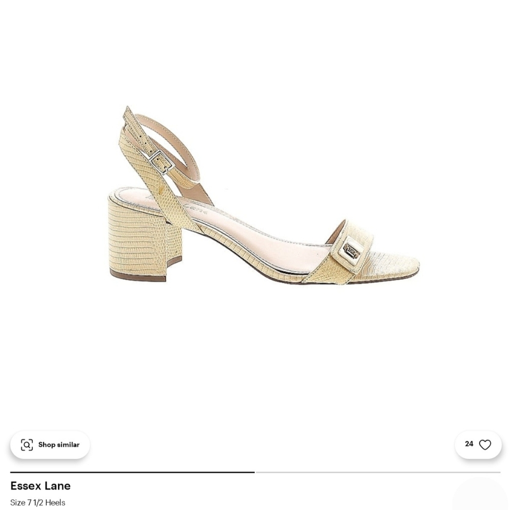 Essex Lane Beige Block Heel Sandals